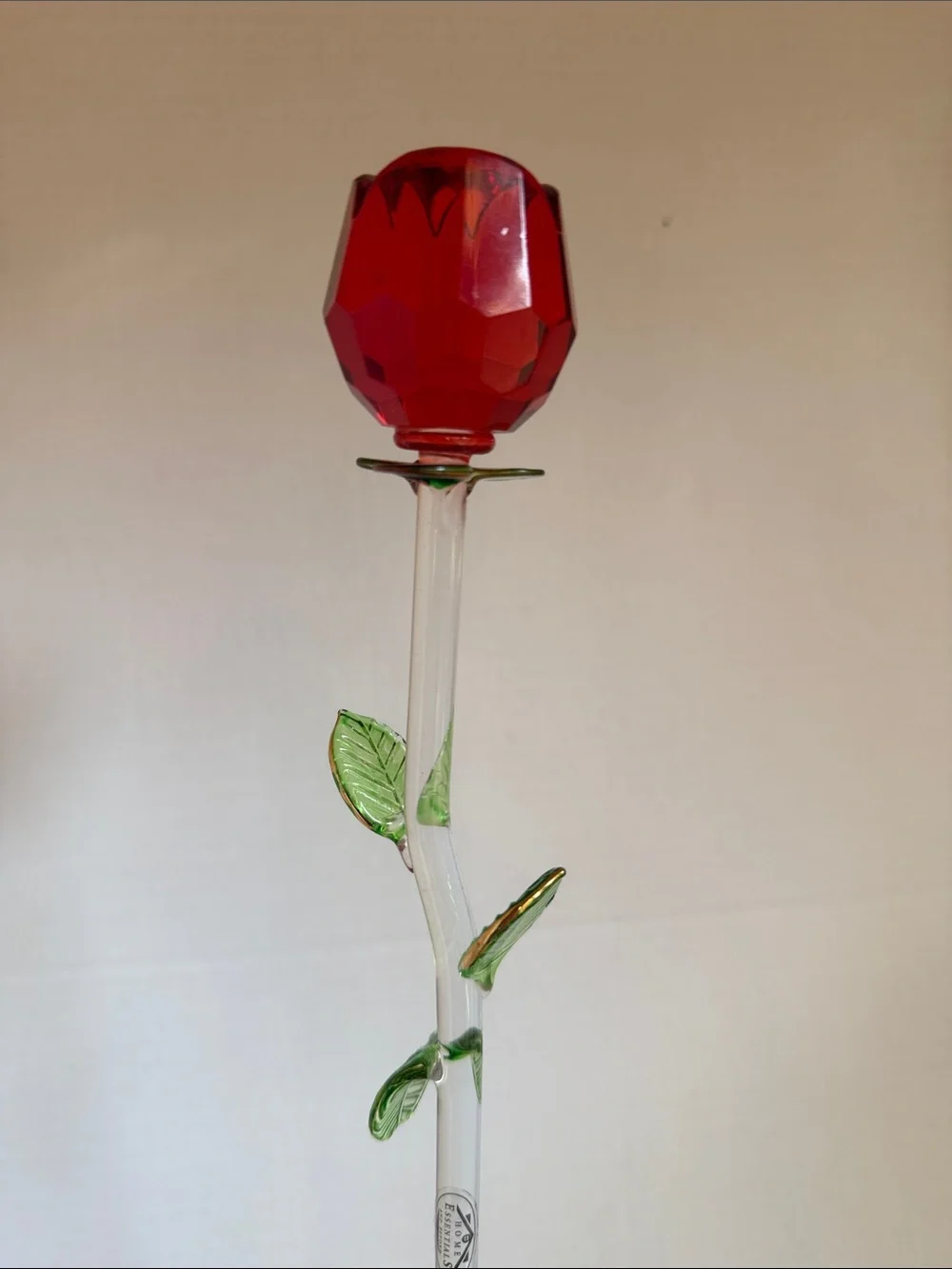 Home essentials Red Glass Rose  Home Accents